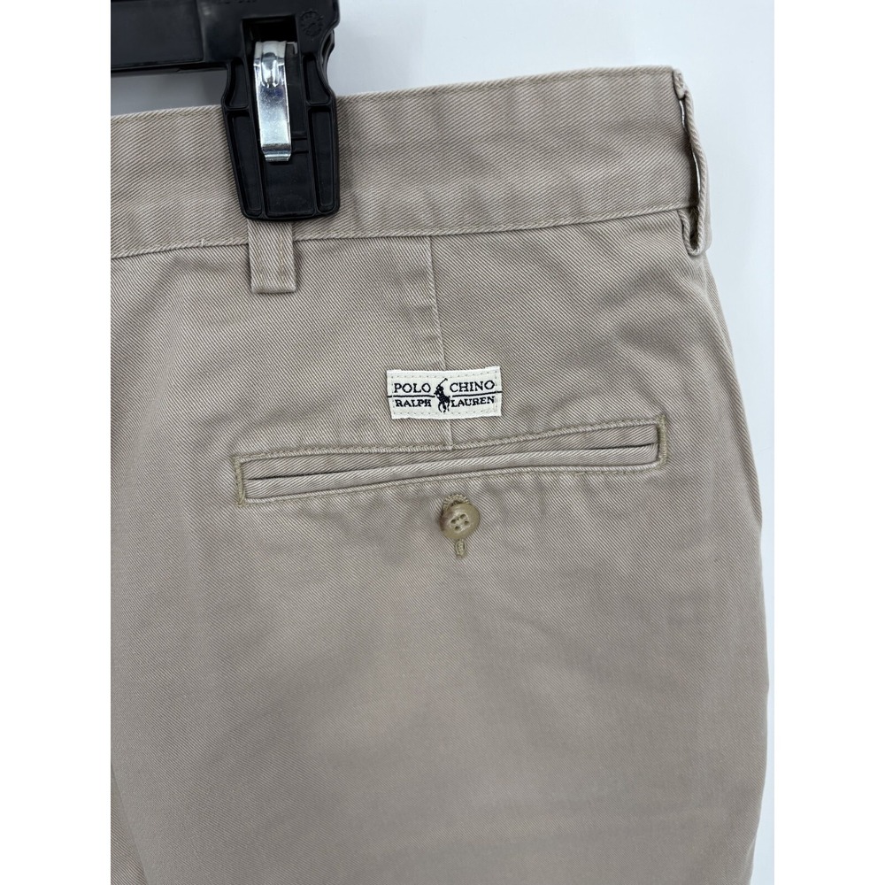 Polo Ralph Lauren Tyler VTG Shorts Men's 40 Khaki Pleated Casual Preppy Chino - Picture 6 of 8